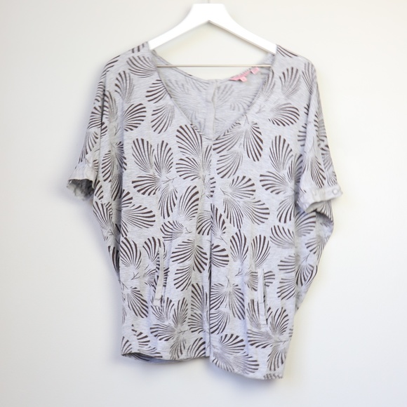 Ted Baker London Tops - Ted Baker London Floral Leaves Short Sleeve Blouse